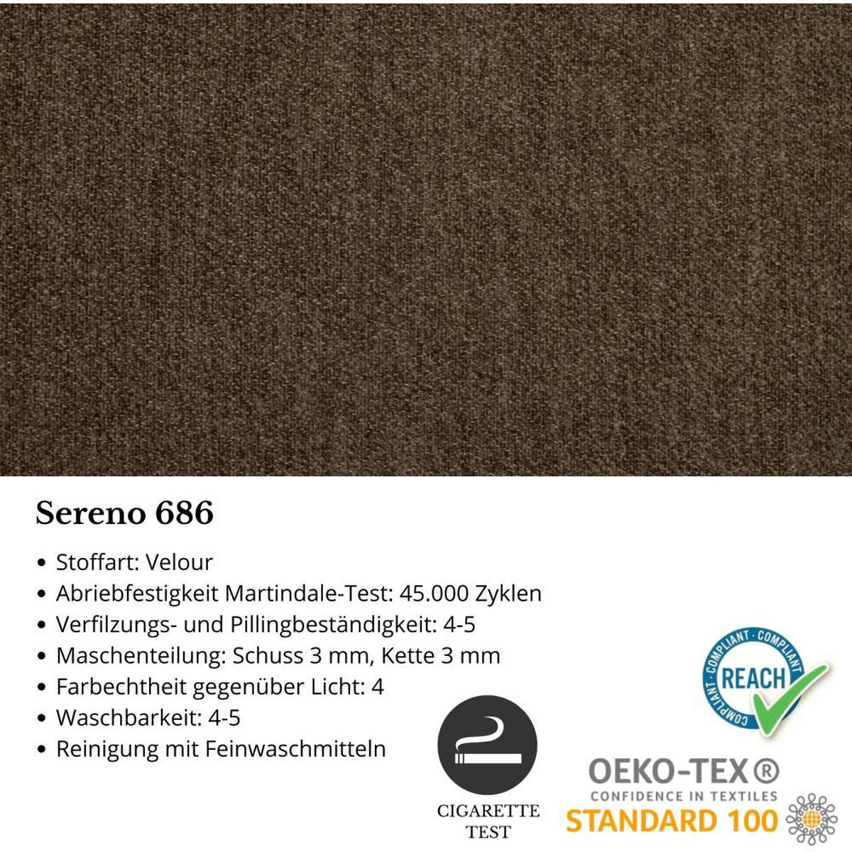 ECKSCHLAFSOFA Willow braun - Braun, Textil (225/150cm) - Beautysofa