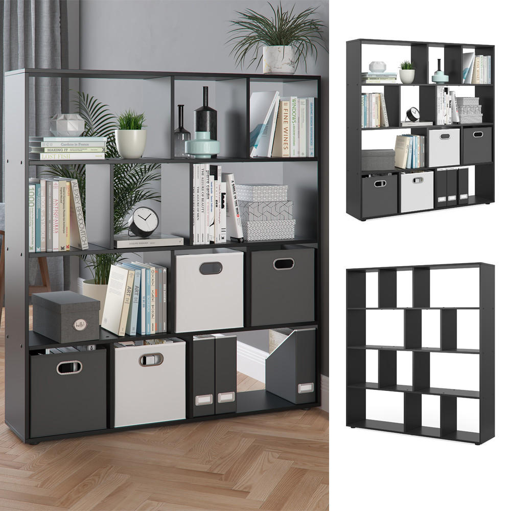 RAUMTEILER Pilar Schwarz 131.6 x 143 cm - Schwarz, Holzwerkstoff (131.6/143/29cm) - Vicco