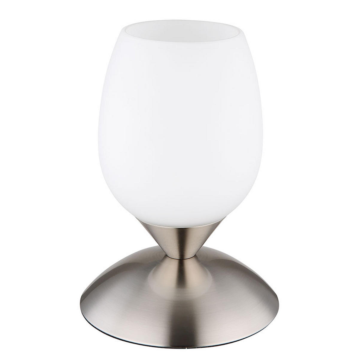 TISCHLEUCHTE Metall Silber mit Glas Opal - Silberfarben, Glas (12.5/12.5/18cm) - Globo Lighting