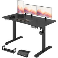 COMPUTERTISCH Schwarz elektrisch höhenverstellbar 140/70/116 cm - Schwarz, Holzwerkstoff (70/140/116cm) - PANGIVO