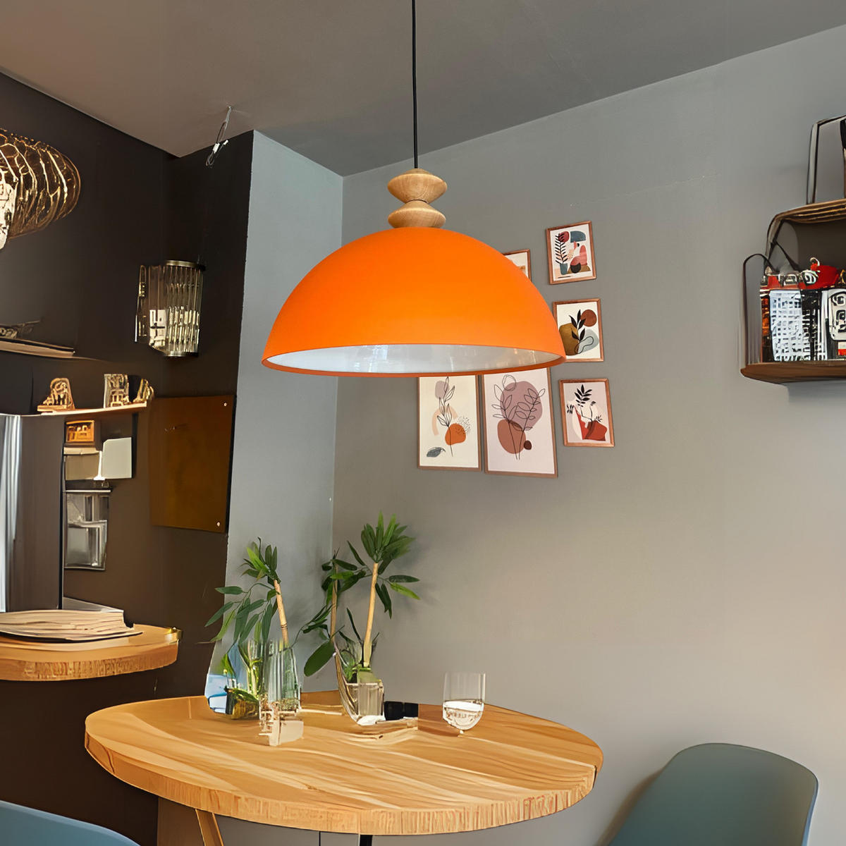 PENDELLEUCHTE QLinate - Orange, Metall (40/40/26cm) - Bamyum