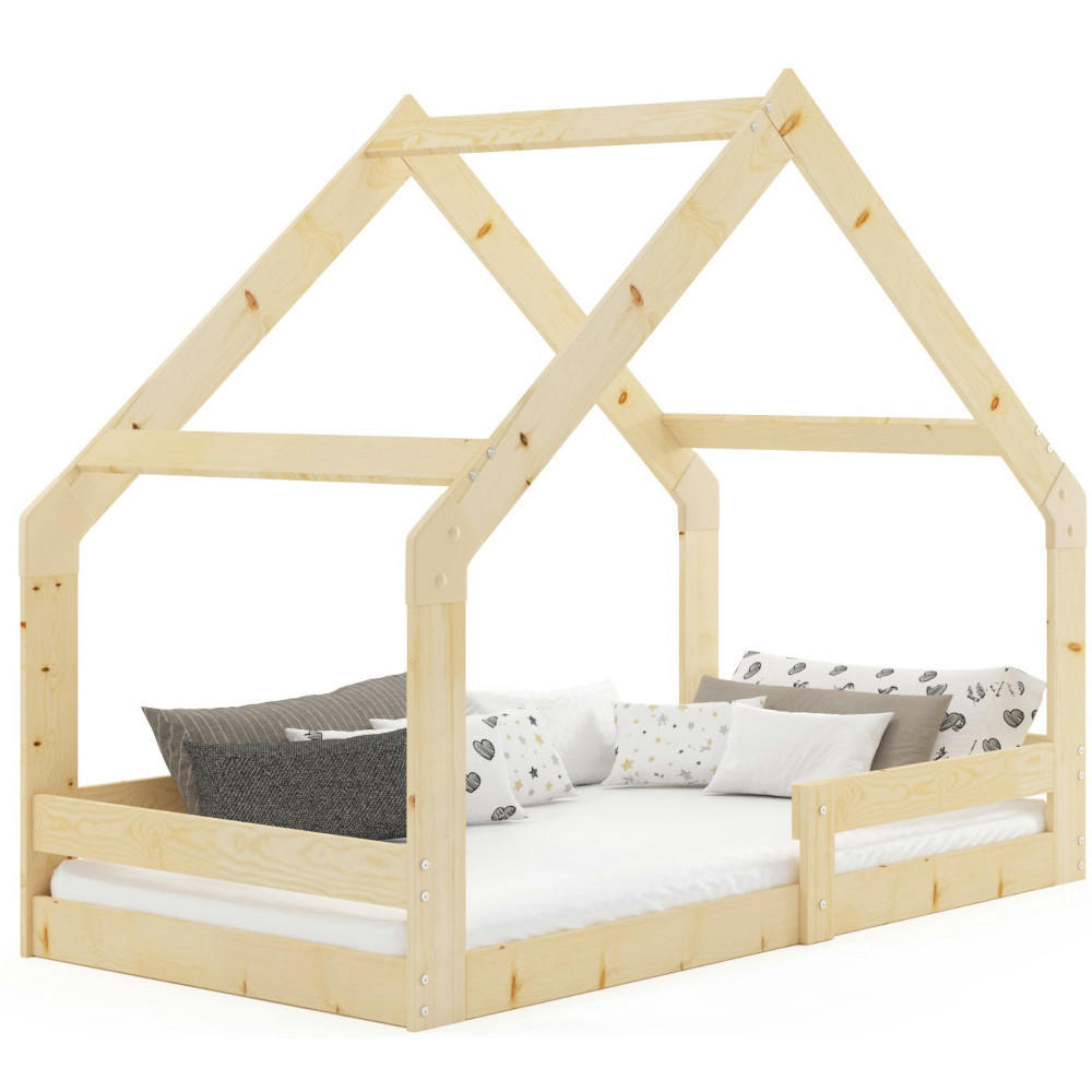 HAUSBETT Kinderbett 160x80cm aus Kiefernholz - Naturfarben, Holz (80/160cm) - Interbeds