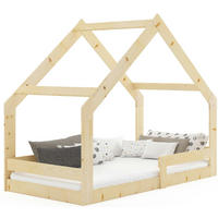 HAUSBETT Kinderbett 160x80cm aus Kiefernholz - Naturfarben, Holz (80/160cm) - Interbeds