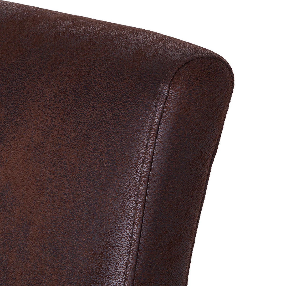 ARMLEHNENSTUHL - Microfaser / Massivholz - Braun, Holz/Textil (62/85/66cm) - home24