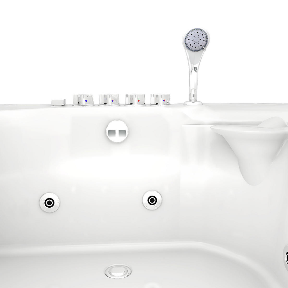 WHIRLPOOL Pool Badewanne Eckwanne W12H-A-ALL 135x180 - Weiß, Glas/Kunststoff (135/70/180cm) - AcquaVapore by Sandra Jentho