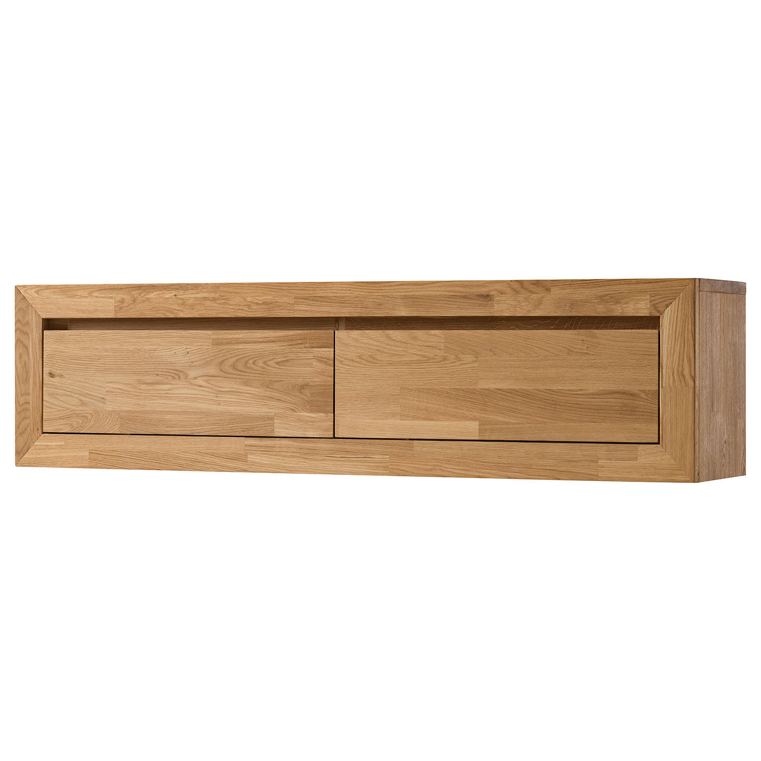 HÄNGEKOMMODE - Eiche massiv - Eichefarben, Holz (120/30/25cm) - home24
