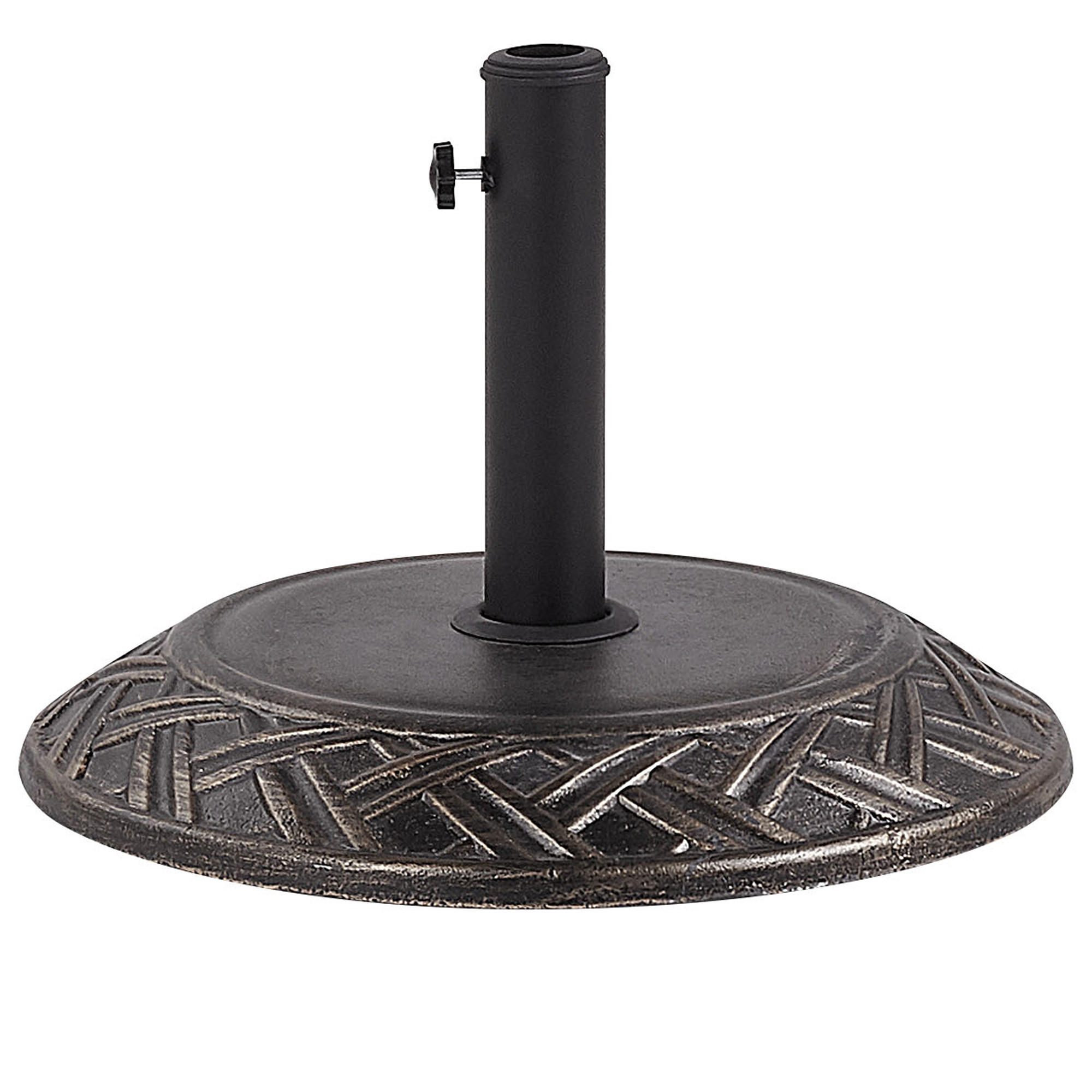 SONNENSCHIRMSTÄNDER braun rund 50 cm Capaci - Braun, Stein (50/50cm) - Beliani