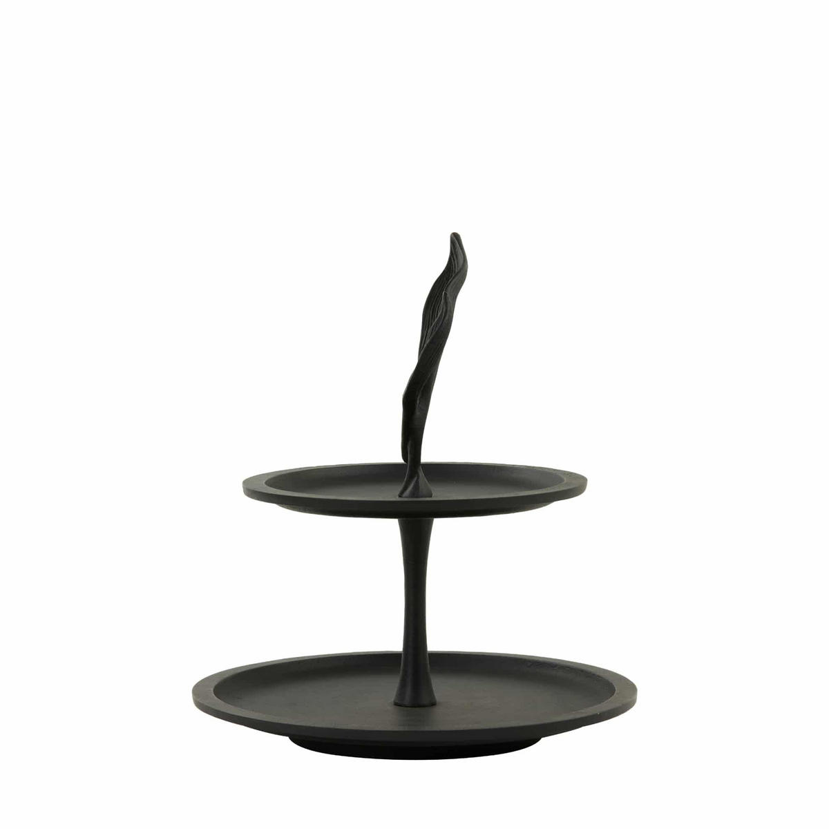 ETAGERE Foglia Schwarz 30/30/36 cm - Schwarz, Metall (30/36cm) - Light & Living