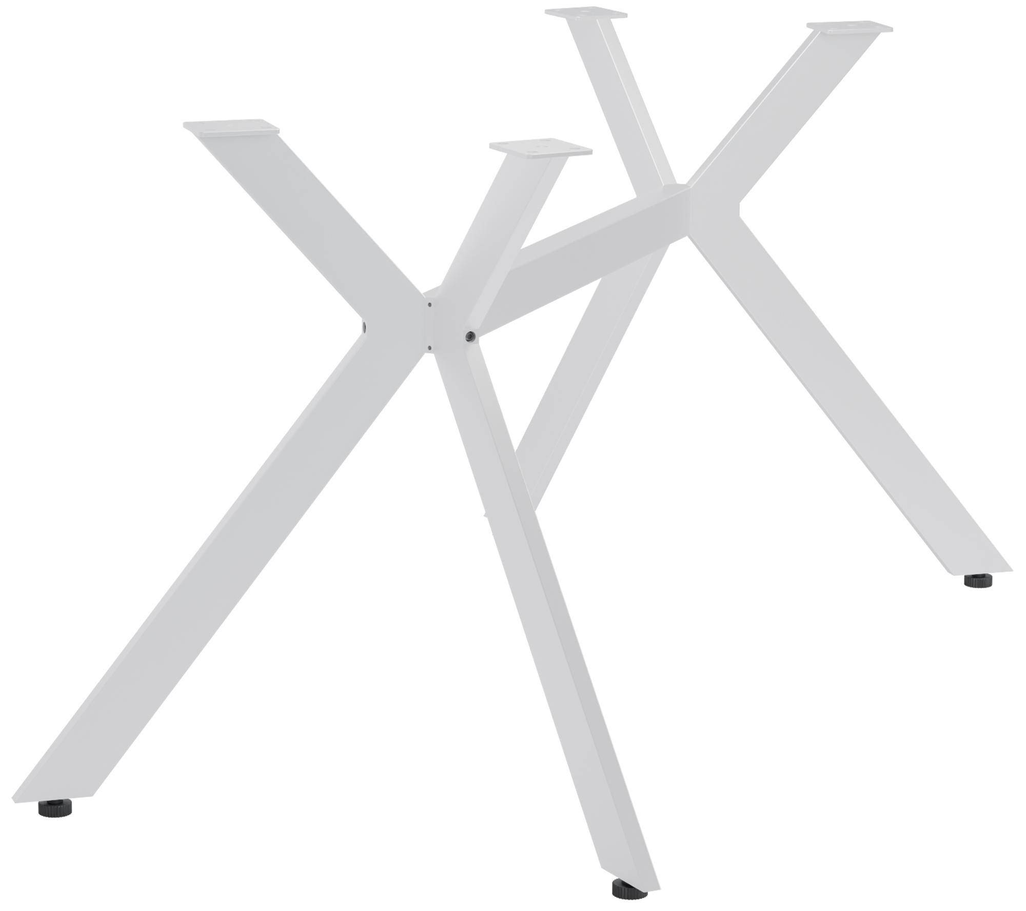 TISCHBEIN eckig 135/71/72 cm Metall Weiß - Weiß, Metall (135/72/71cm) - CLP