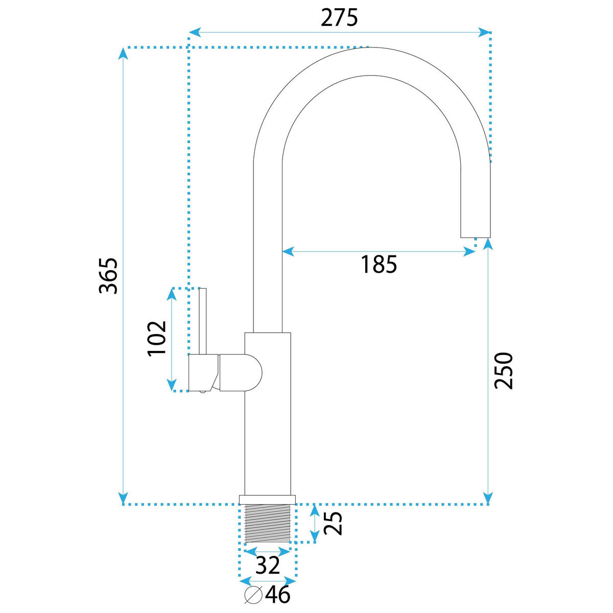 KÜCHEARMATUR Rea Rivo Titan - Titanfarben, Metall (10/36.5/18.5cm) - REA