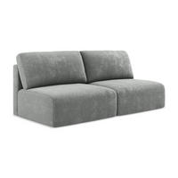 3-SITZER SOFA mit Schlaffunktion Chenille Stoff Grau - Blau/Schwarz, Kunststoff/Textil (216/79/102cm) - LaMiaSofa