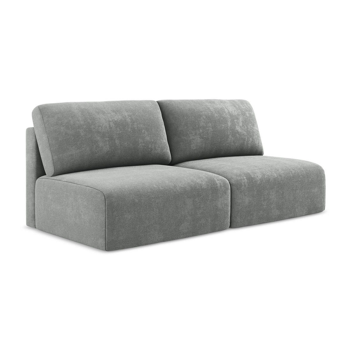 3-SITZER SOFA mit Schlaffunktion Chenille Stoff Grau - Blau/Schwarz, Kunststoff/Textil (216/79/102cm) - LaMiaSofa