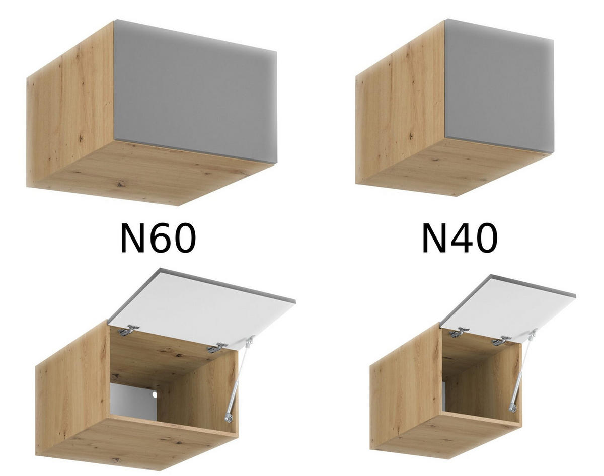 KÜCHENZEILE 400 cm - Langen K18-M400 - in Artisan Eiche/Beige - Beige, Holz (400/248/58cm)