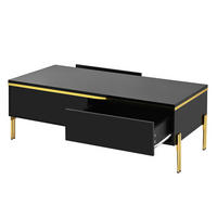 TV-SCHRANK Gold - Schwarz, Holzwerkstoff (50/36/100cm) - Raumix