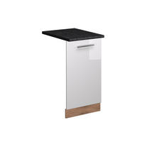 GESCHIRRSPÜLBLENDE Fame-Line Weiß Hochglanz 45 cm , AP Anthrazit - Honigeiche/Weiß Hochglanz, Holzwerkstoff (45/81.8/1.6cm) - Vicco