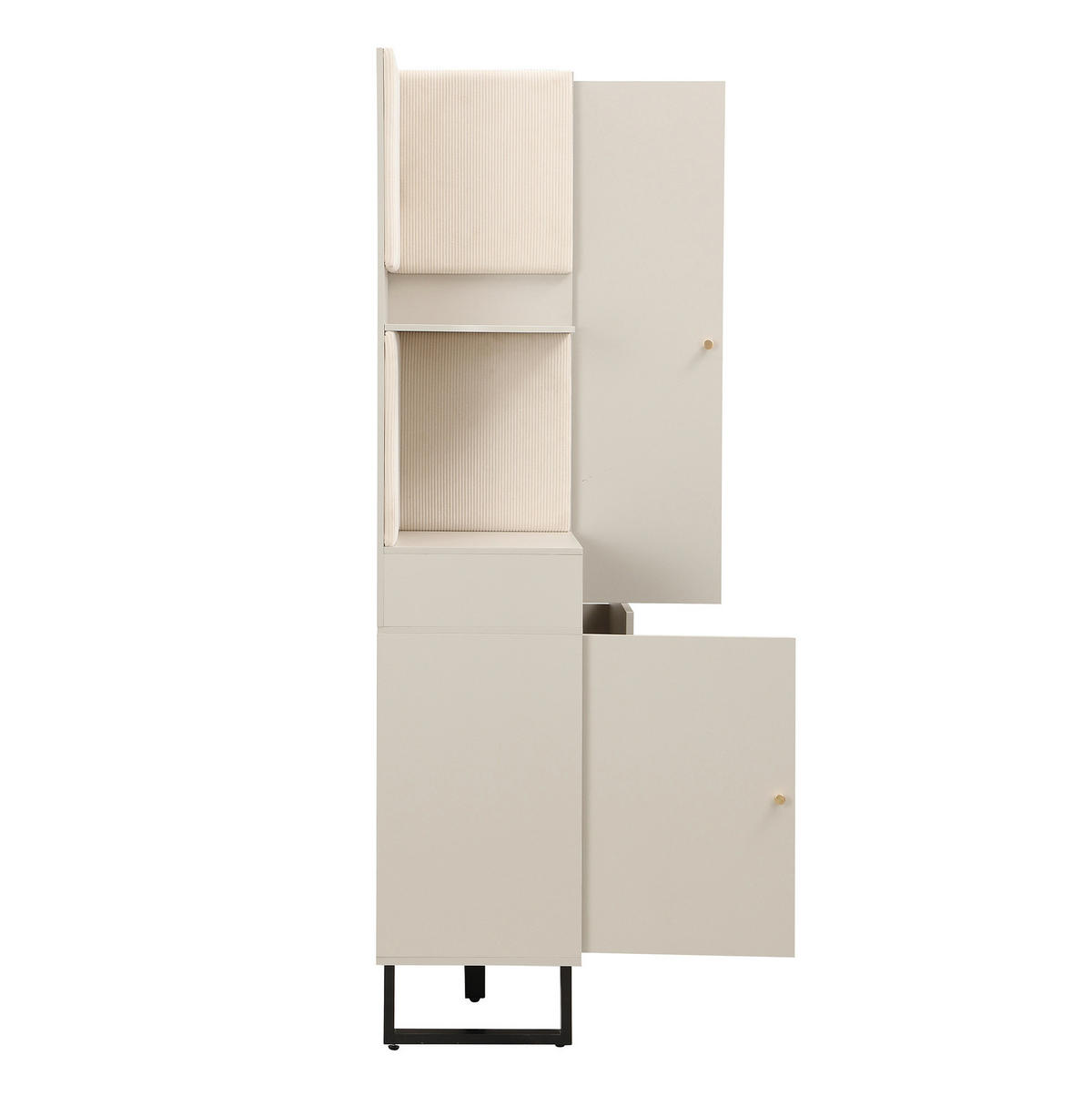 SCHUHSCHRANK aus MDF 110x186x38cm in Beige mit Soft-Close - Beige, Holzwerkstoff (110/186/38cm) - Modfu