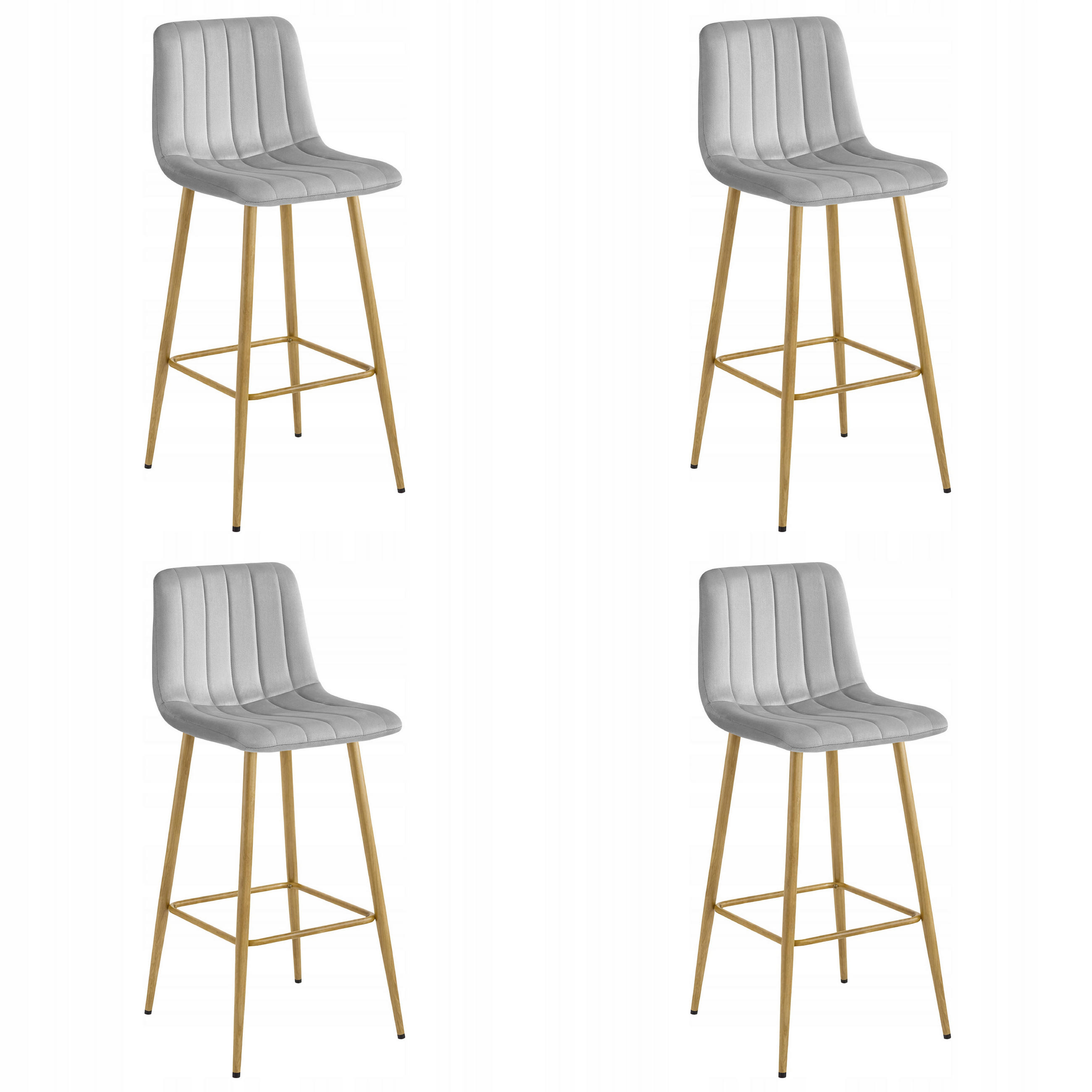 BARHOCKER Hellgrau 43x49 cm POZZA Ergonomisches Sitzkissen 4 Stück - Hellgrau, Metall (43/46/49cm)