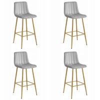 BARHOCKER Hellgrau 43x49 cm POZZA Ergonomisches Sitzkissen 4 Stück - Hellgrau, Metall (43/46/49cm)