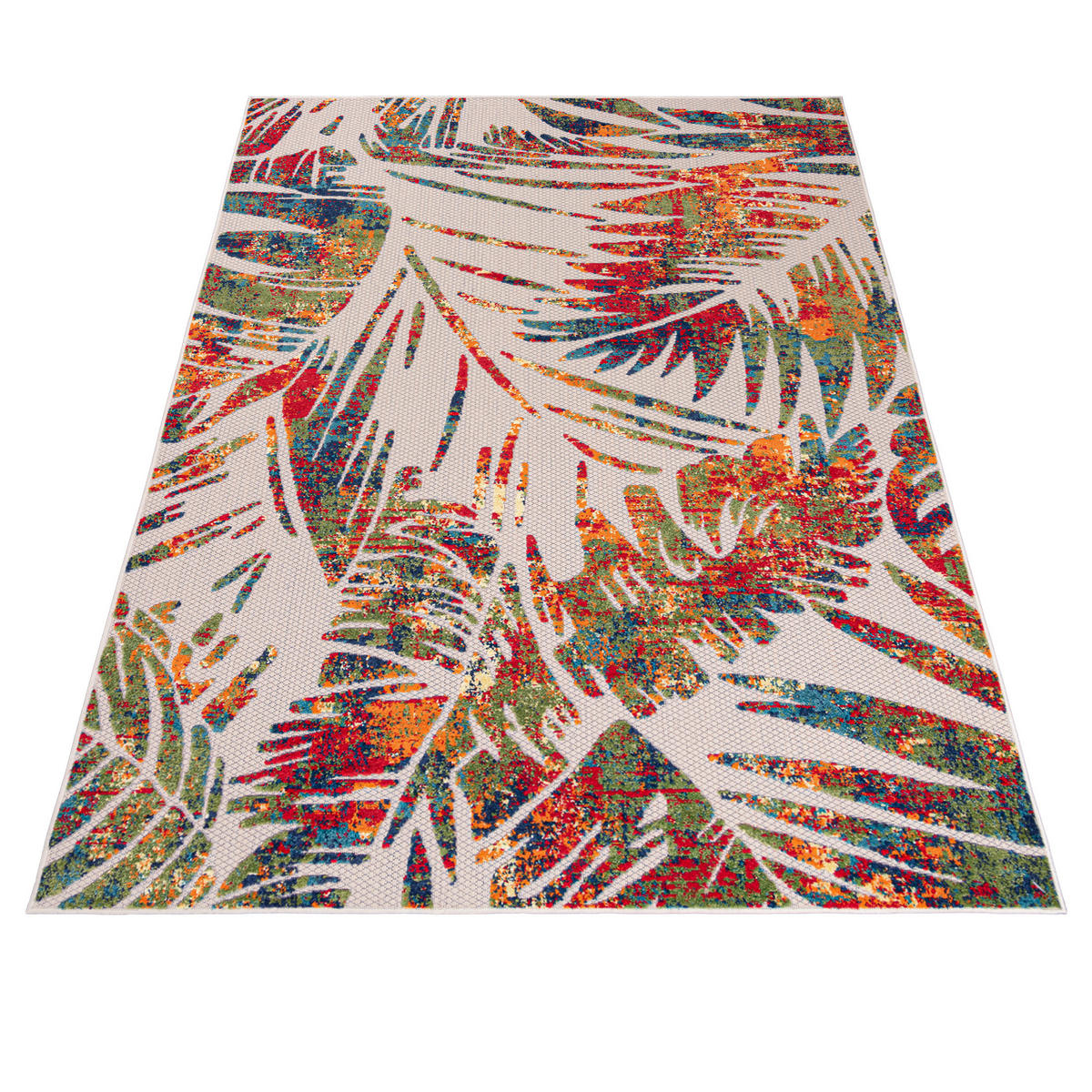 TEPPICH Outdoor Bunte Pflanzlich Kurzflor Rechteckig Boho - 140x200 cm - Orange, Textil (140/200cm) - Mazovia