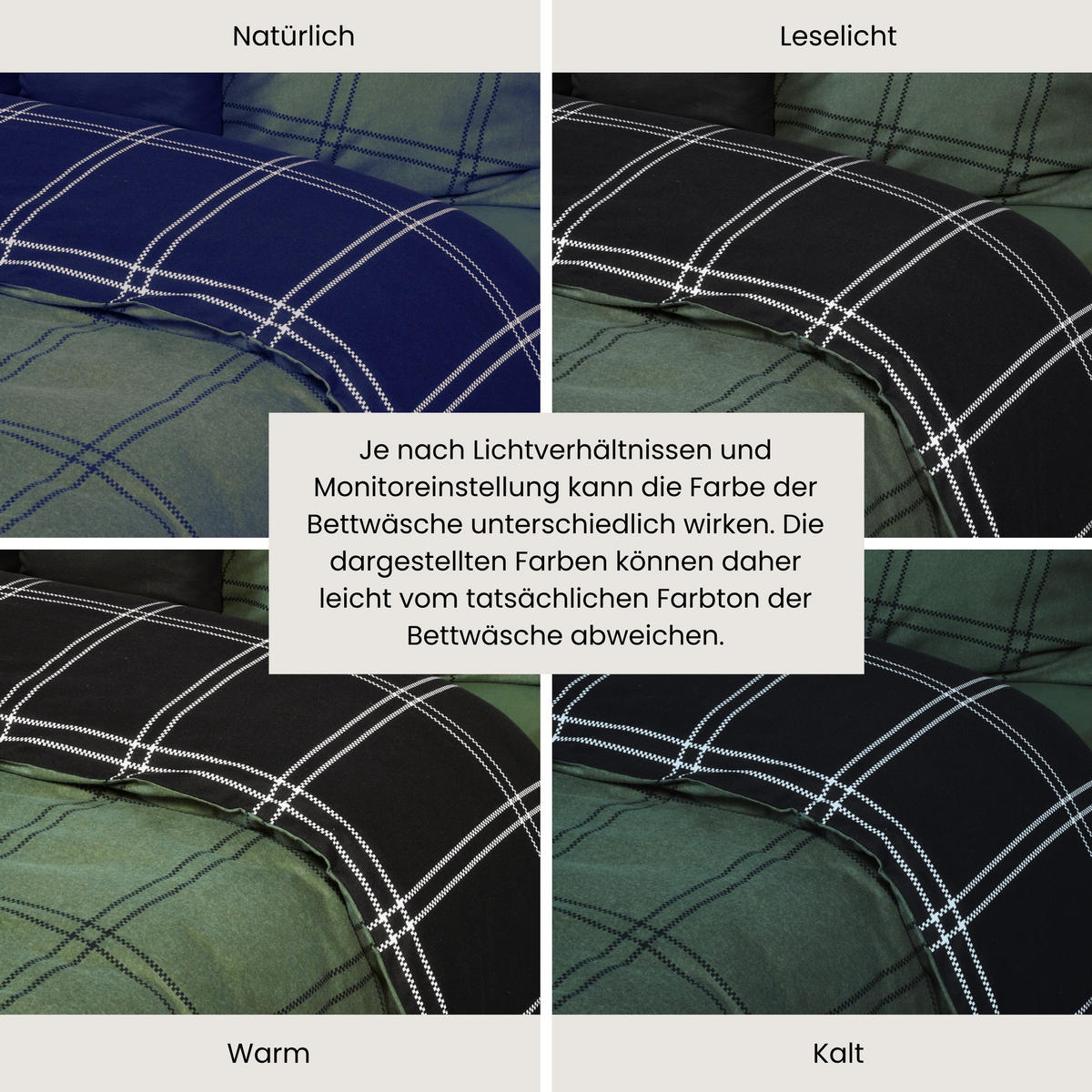 BETTWÄSCHESET Ellis - Feinbiber -2-teilig - 155 x 220 cm - Dunkelgrün - Dunkelgrün, Textil (155/220cm) - SCHIESSER