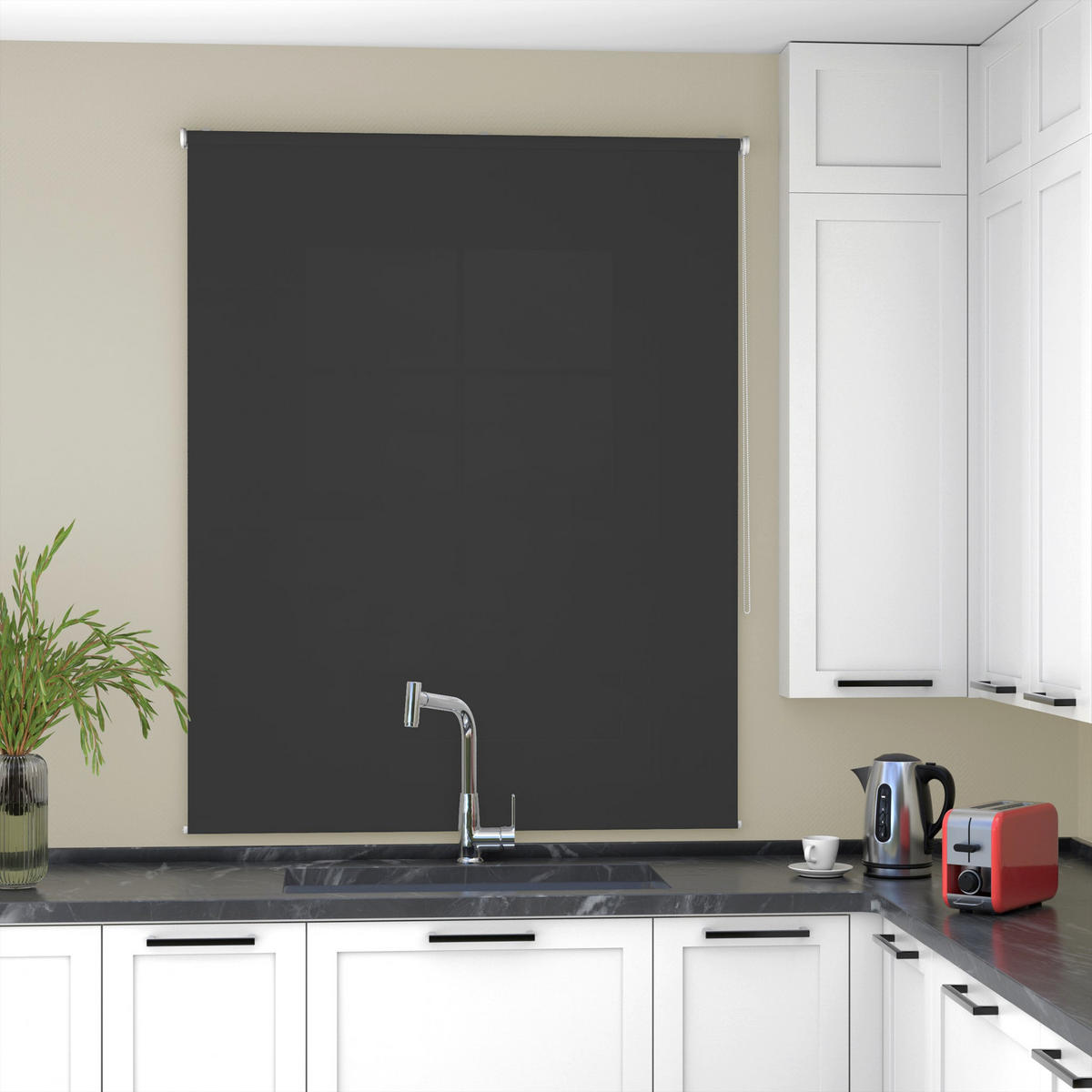 ROLLO blickdicht - Schwarz, Textil (60/150cm) - Deco-Raum