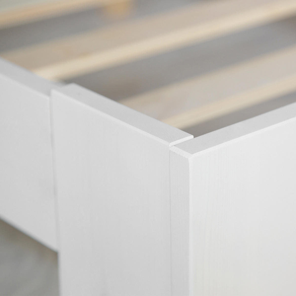 HOLZBETT mit Stauraum 90/200 cm weiss - Weiß, Holz (90/200cm) - Homestyle4u