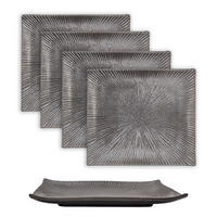 SUSHI TELLER (4-tlg.) - Schwarz, Keramik (23.4/3.8/26cm) - Intirilife