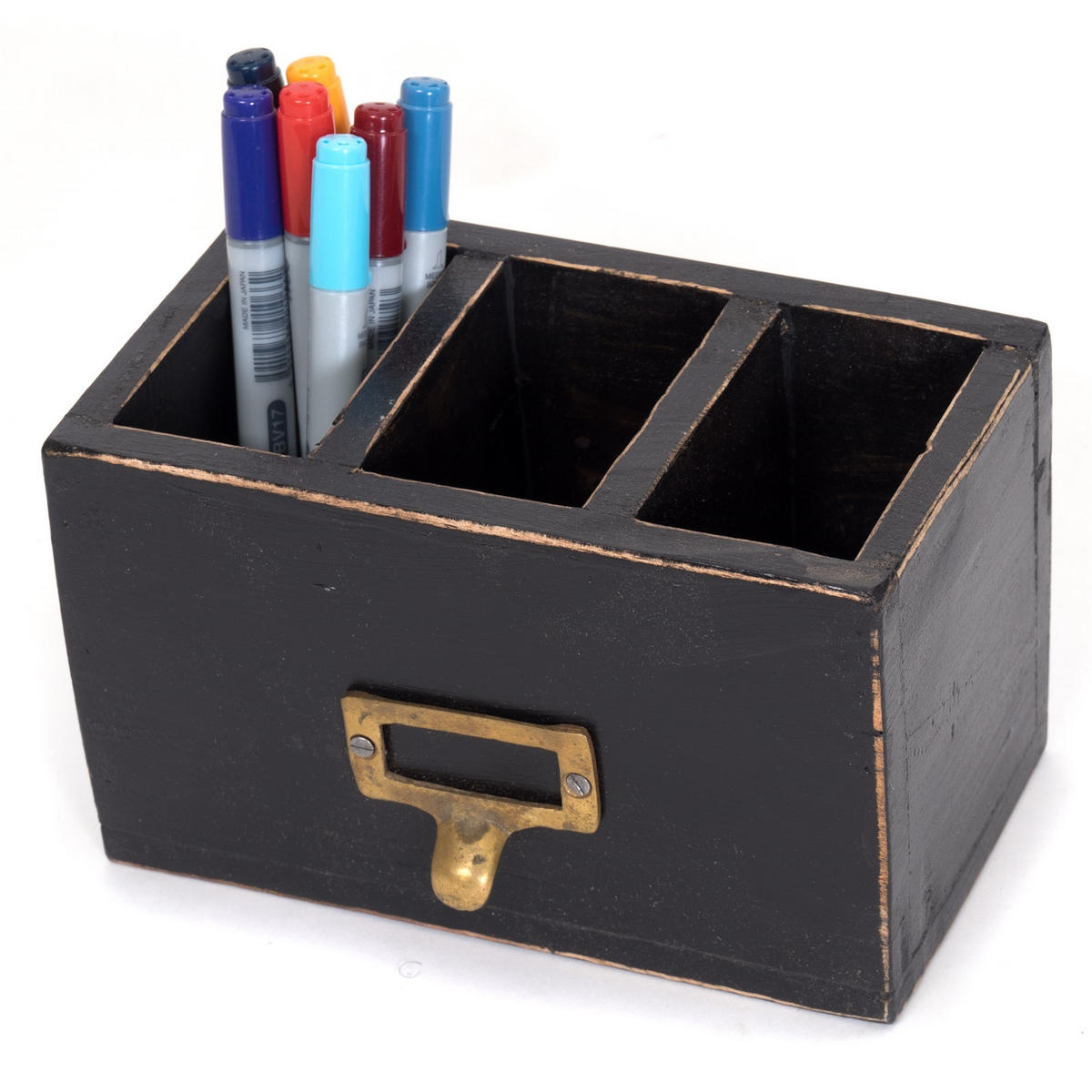 STIFTEHALTER-BOX Vintage 19 Mahagoni 09 voodoo - schwarz - Schwarz, Holz (10/19/12cm) - DESIGN DELIGHTS