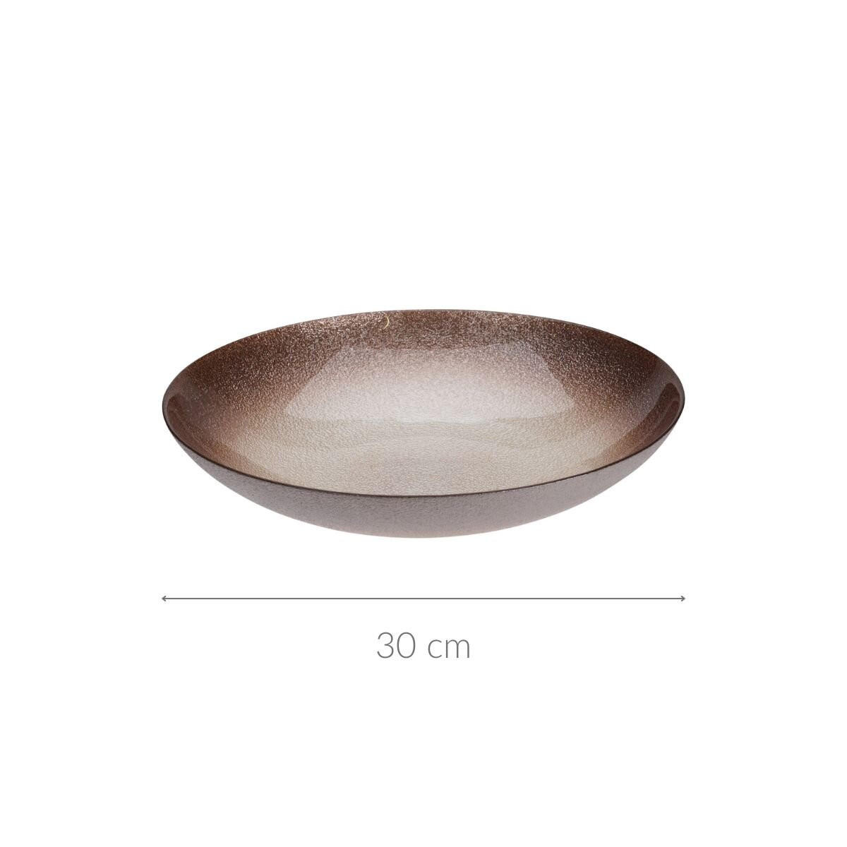 GLASSCHALE Beryt Ø 30 cm - Braun, Glas (30cm) - Home Styling Collection