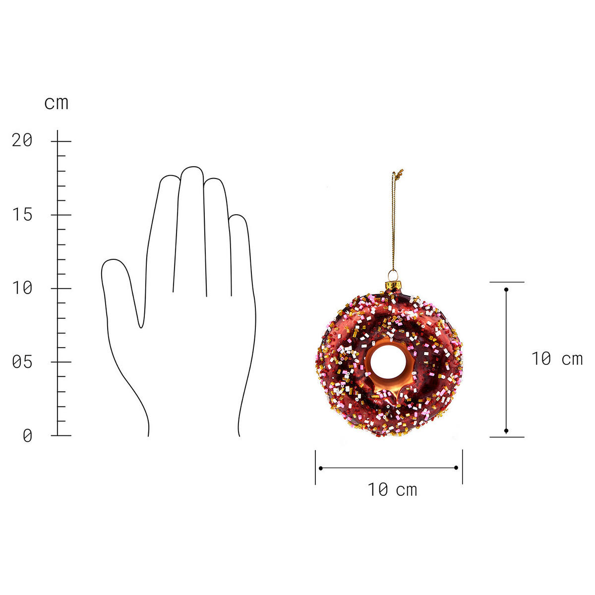 BAUMANHÄNGER Hang On Donut - Braun, Glas (10/10/4cm) - Butlers
