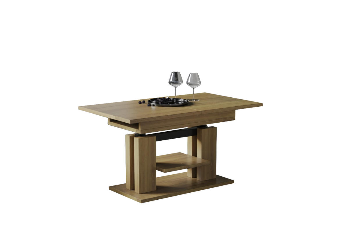COUCHTISCH Iso höhenverstellbar ausziehbar bis 170 cm - Eichefarben, Holzwerkstoff (110/65/58cm) - Endo-Moebel