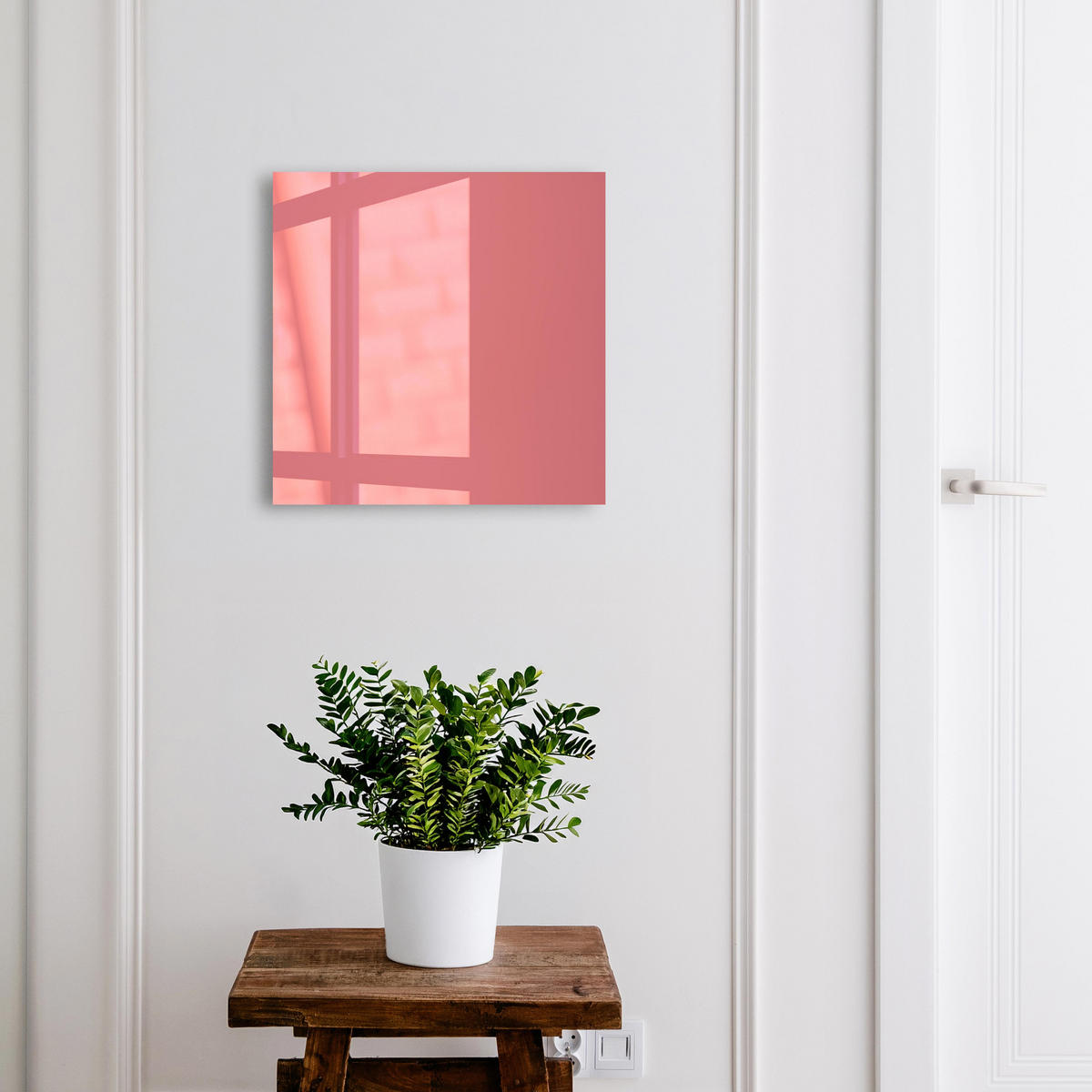 SCHLÜSSELBOX Weiß 30x30 cm – Türöffnung nach rechts - Lachsfarben - Pink, Metall (30/30/5cm) - TULUP
