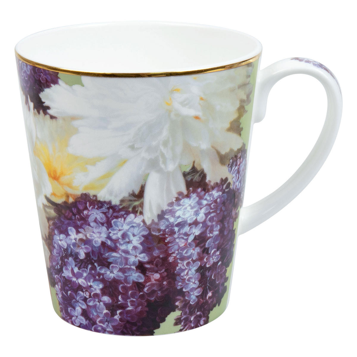 KAFFEEBECHER Wunderbar Flourish - Lilac, mit Geschenkbox - Naturfarben, Keramik (0.6L) - Könitz