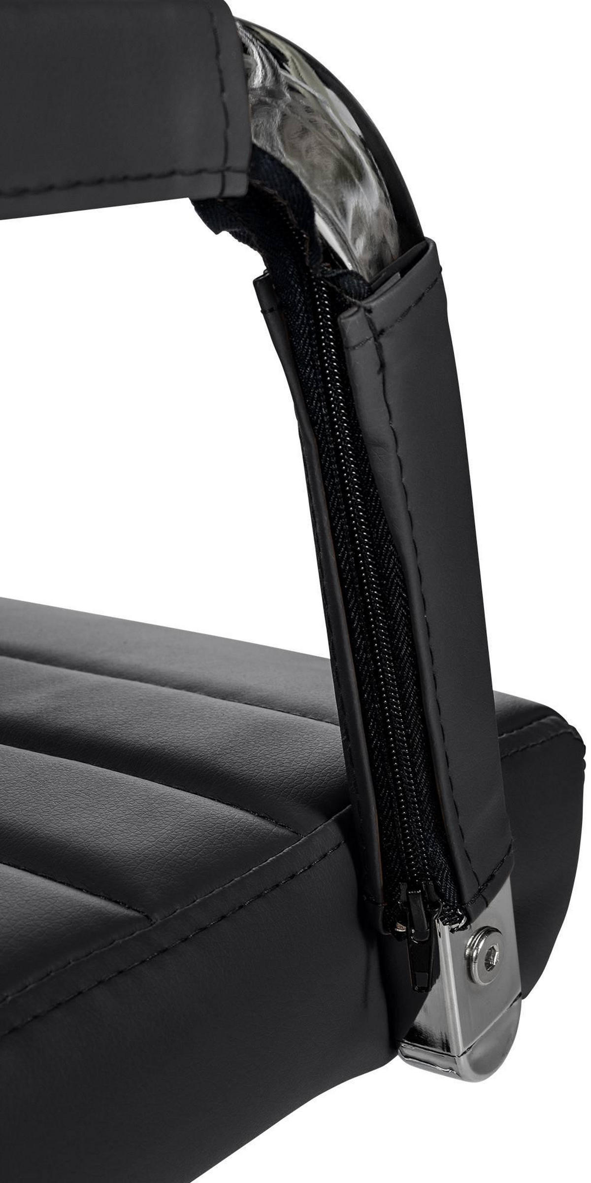 DREHSTUHL Lederlook schwarz - Schwarz, Textil/Metall (51/98/63cm) - CLP