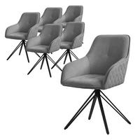 ESSZIMMERSTUHL 6er Set grau - Grau, Textil (61/84.5/57cm) - ML-DESIGN