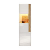 VITRINE LED Acryl Tür 2 Türen Weiß Natur 179cm - Multicolor, Holzwerkstoff (50/179/40cm) - FLIEKS