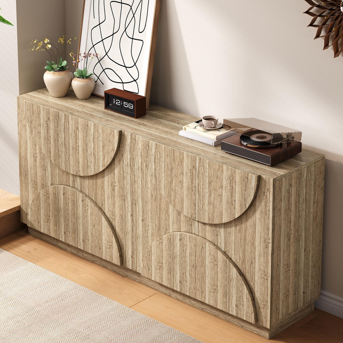 SIDEBOARD z dřevotřísky, 160/40/80 cm, přírodní - přírodní, kompozitní dřevo (160/80/40cm) - BEAOK
