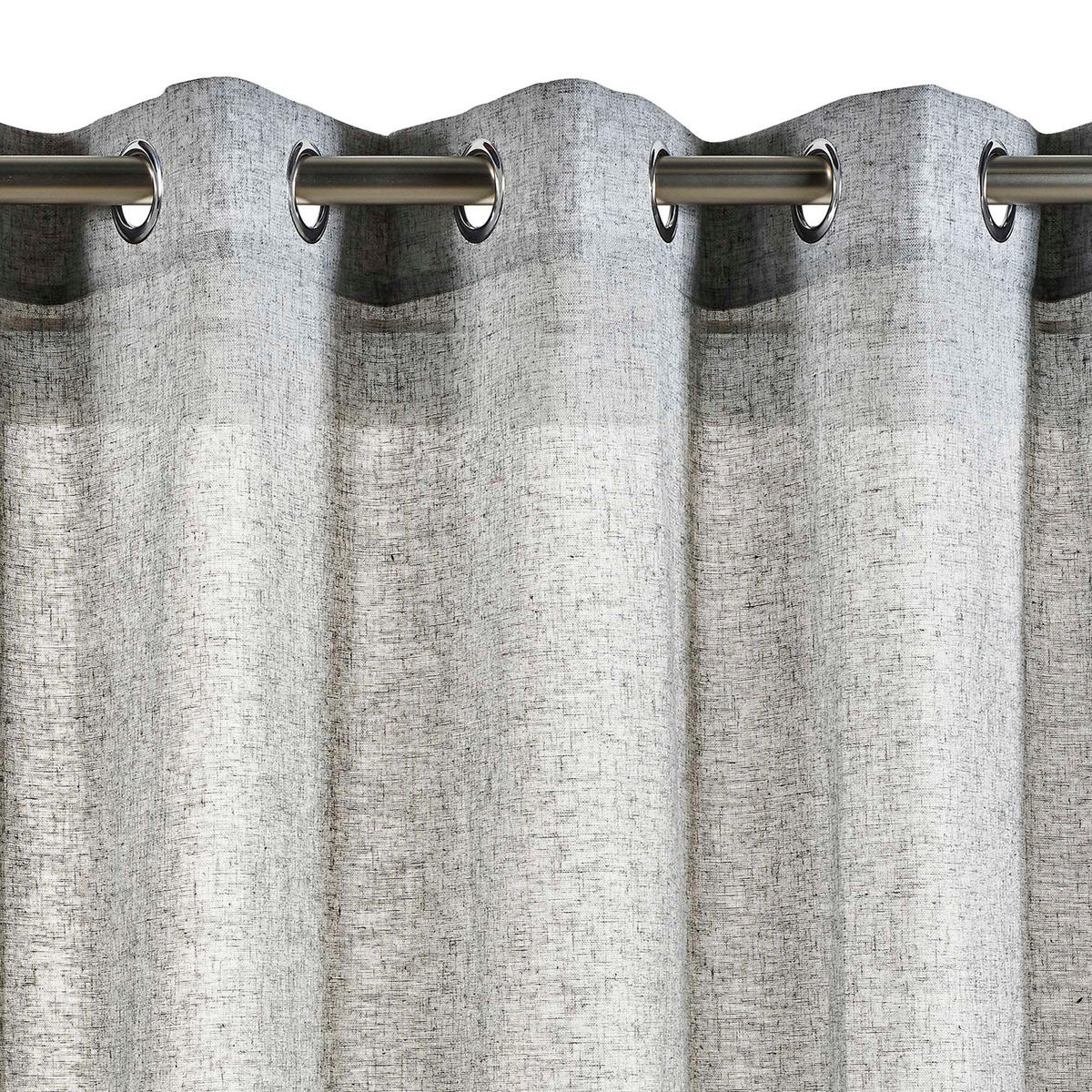 VORHANG MIT ÖSEN – lichtdurchlässig Grau, 140X300 - Grau, Kunststoff (140/300cm) - STORESDECO