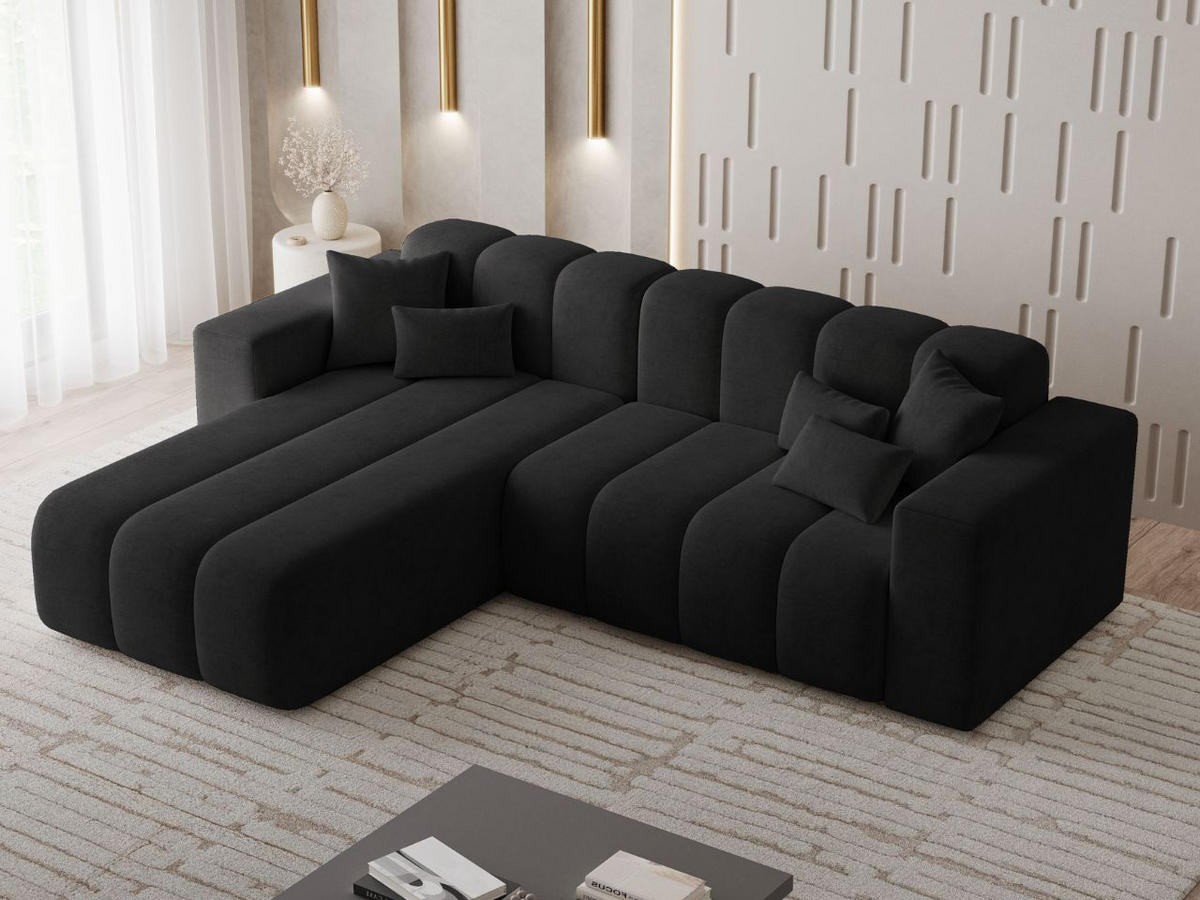 ECKSOFA Nork Schwarz Links - Schwarz, Holz/Textil (180/265cm) - Graingold
