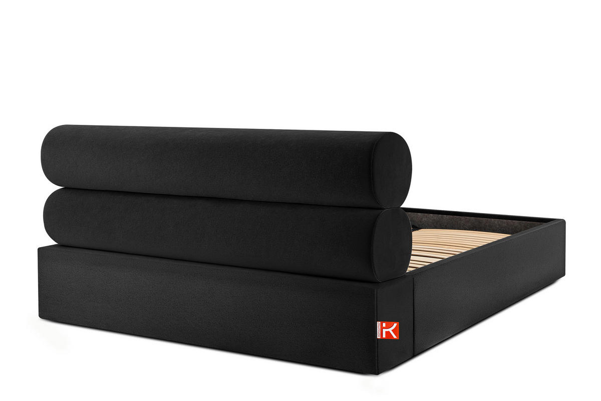 POLSTERBETT LUNEO - Schwarz, Holz/Holzwerkstoff (202/204cm) - KONSIMO®