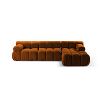 ECKSOFA modular rechts Bellis aus Boucle ziegelrot 4 Sitzplätze - Orange, Textil (155/282cm) - Micadoni