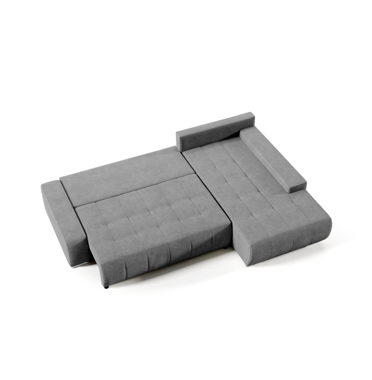 ECKSOFA mit Schlaffunktion Dhaka L, Grau - Grau, Textil (185/265cm) - Fedve