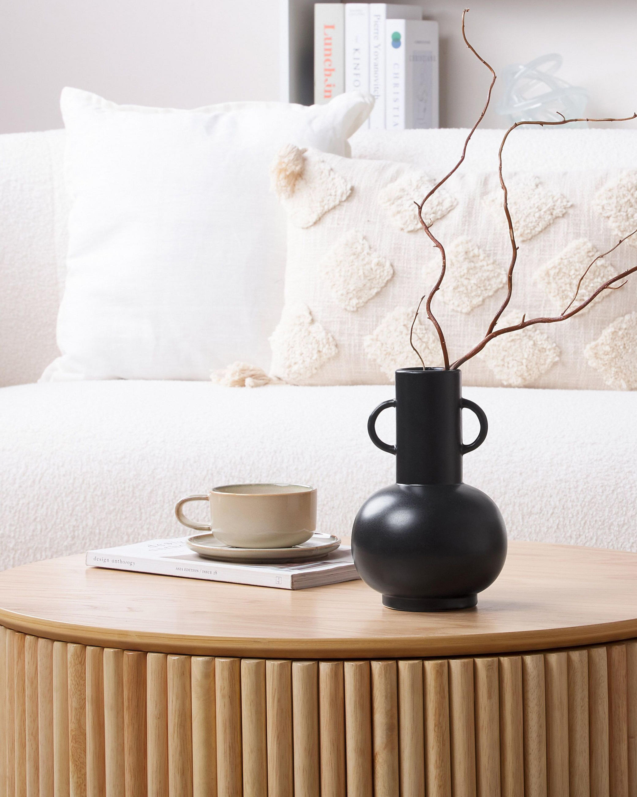 Thumbnail - Beliani Blumenvase, Schwarz, Keramik, Mode, 26 cm, Dekoration, Vasen, Keramikvasen