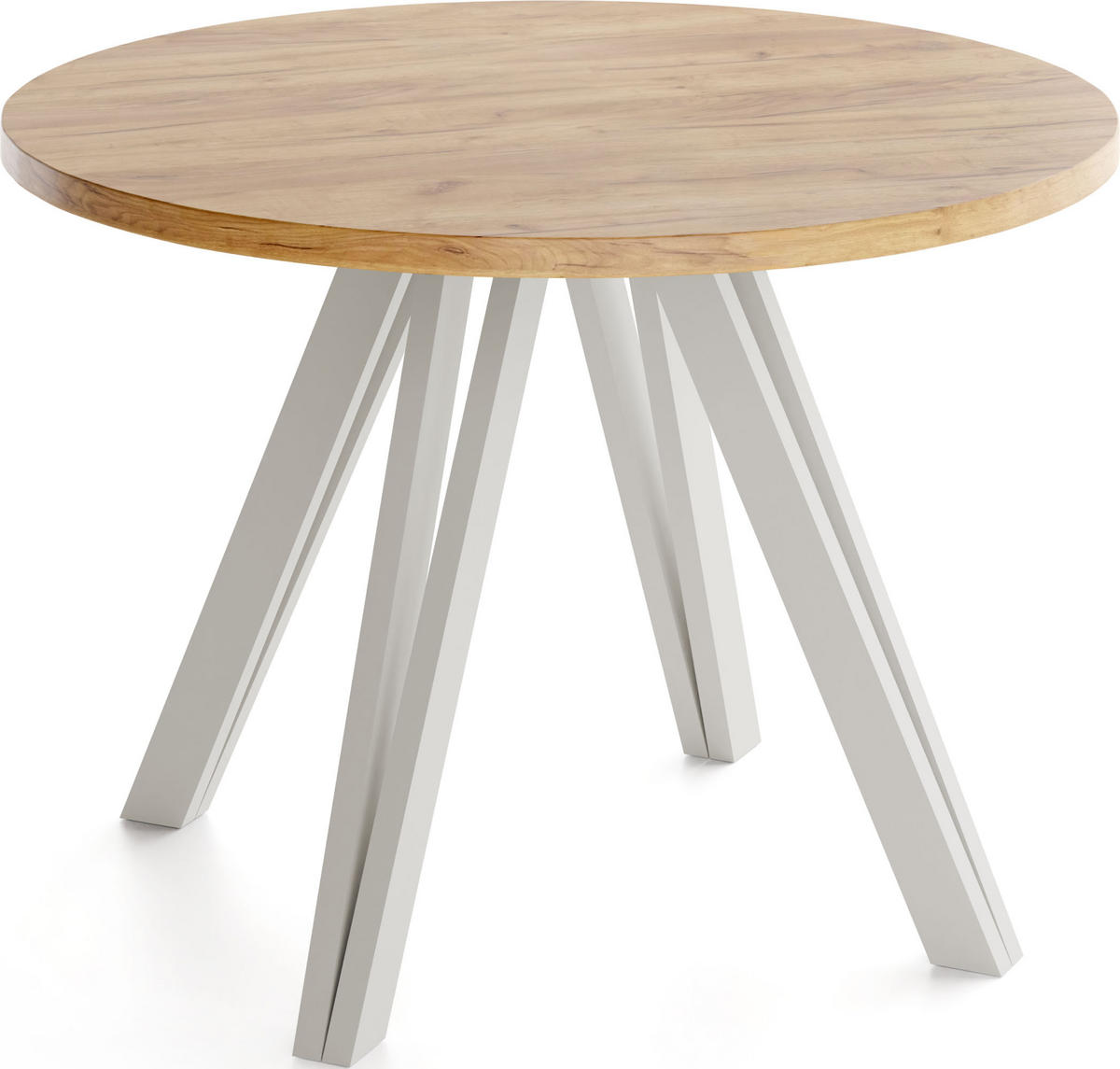 ESSTISCH Ravero runder ausziehbarer, Eiche Braun 100/100/77 cm - Kaschmir/Eiche Wotan, Holz/Holzwerkstoff (100/100/77cm) - WFL GROUP