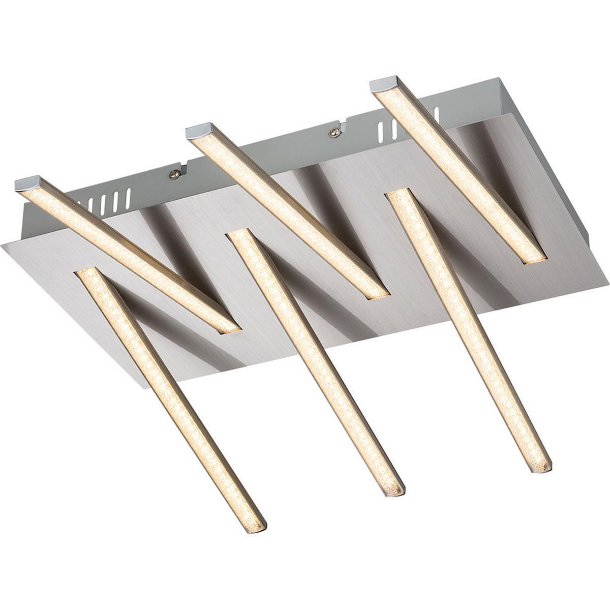 LED DECKENLEUCHTE FUEGO Silber Kristall - Silberfarben, Metall (48/38/12cm) - Globo Lighting