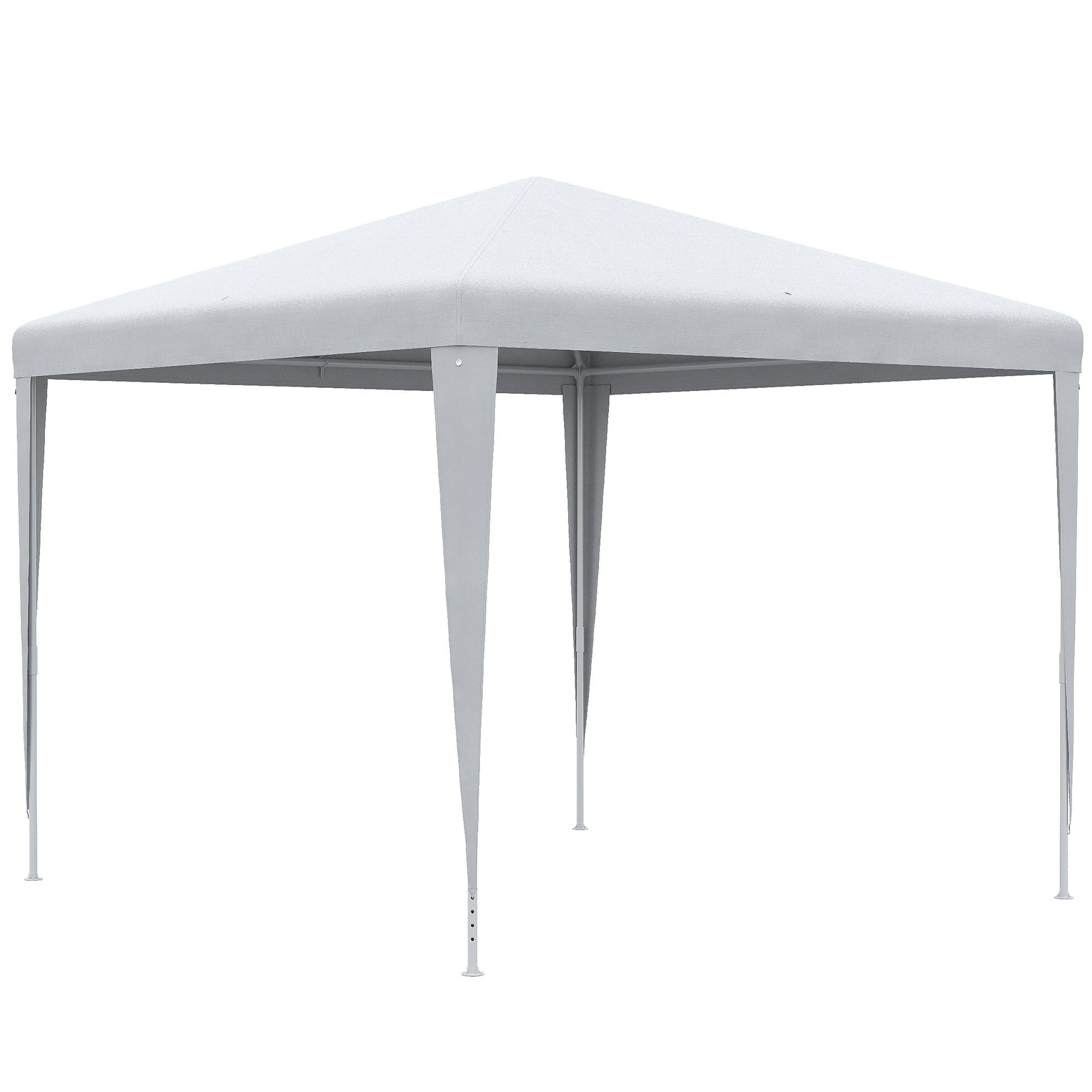 GARTENPAVILLON PE-Plane Stahl Weiß - Weiß, Kunststoff/Metall (270/254/270cm) - Outsunny