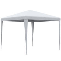 GARTENPAVILLON PE-Plane Stahl Weiß - Weiß, Kunststoff/Metall (270/254/270cm) - Outsunny