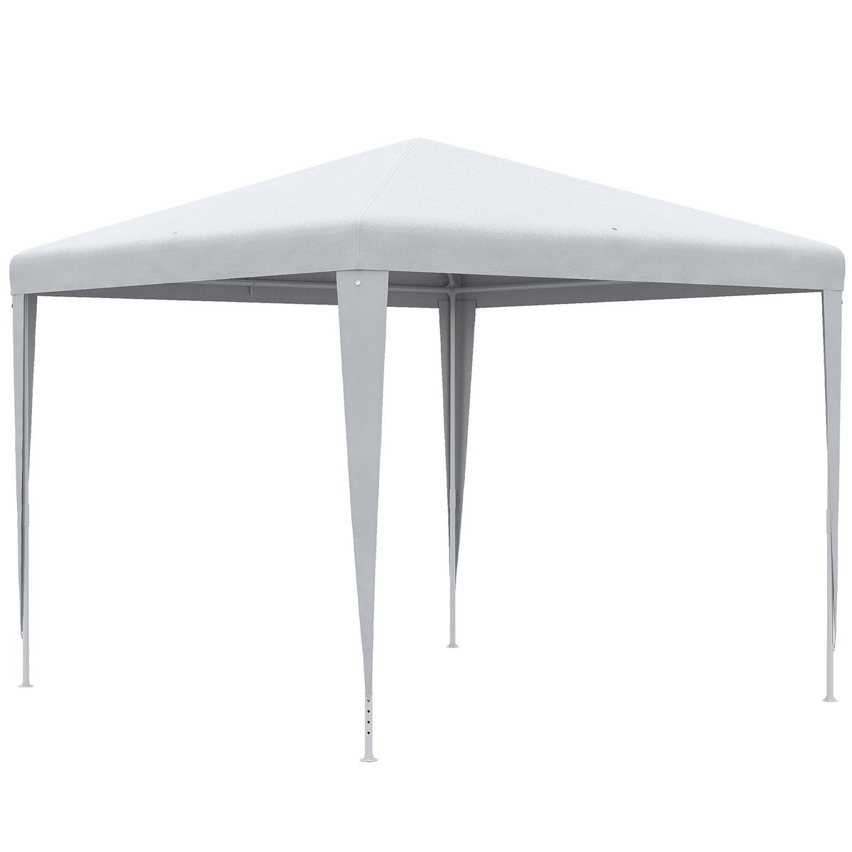 GARTENPAVILLON PE-Plane Stahl Weiß - Weiß, Kunststoff/Metall (270/254/270cm) - Outsunny