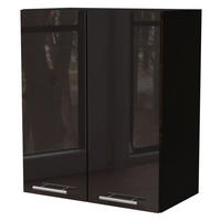 KÜCHENHÄNGESCHRANK Essen W3/60 Schwarz Hochglanz / Schwarz Matt 60 / 32,5 / 72cm - Schwarz Hochglanz/Schwarz, Holz/Holzwerkstoff (60/72/32.5cm) - Feldmann-Wohnen