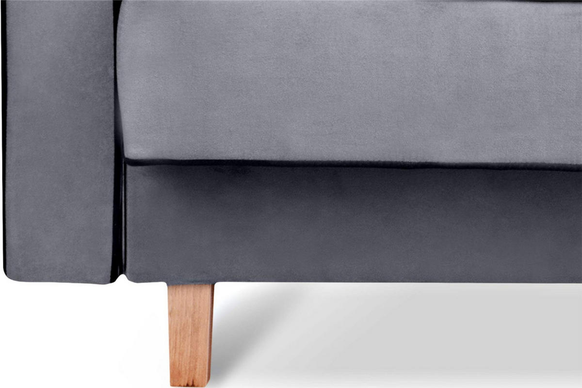 3-SITZER-SCHLAFSOFA DOZER mit 2 Zierkissen und Wellenunterfederung, Grau - Schwarz/Grau, Textil (223/94/93cm) - KONSIMO®